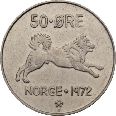 Норвегия 50 эре 1972 год 