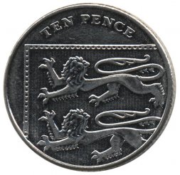 Великобритания 10 пенсов 2014 год