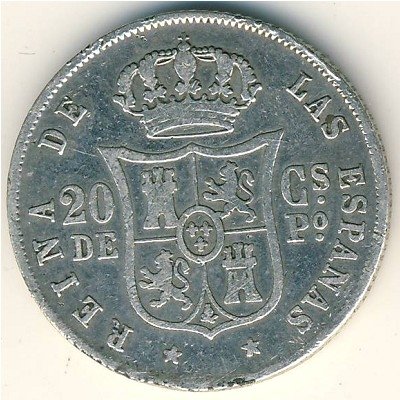 Филиппины 20 сентимо 1868 год