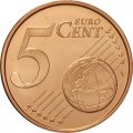 Эстония 5 евроцентов 2011 год - Контурная карта Эстонии