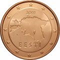Эстония 5 евроцентов 2011 год - Контурная карта Эстонии