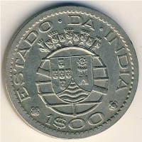 Монета Португальская Индия 1 эскудо 1959 год