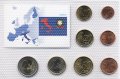 Набор из 8 евромонет Италия 2002 год (в запайке)
