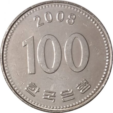 Южная Корея 100 вон 2008 год