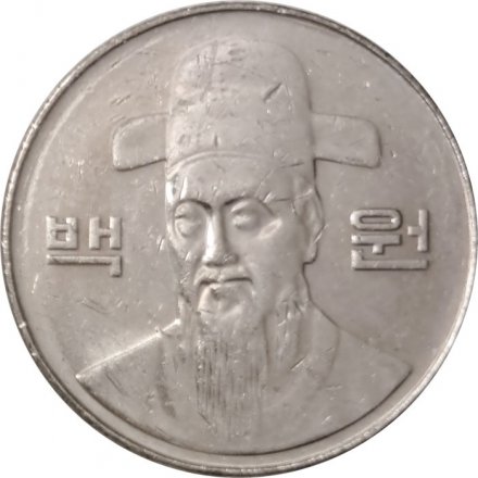 Южная Корея 100 вон 2008 год