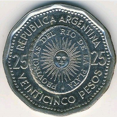Аргентина 25 песо 1966 год