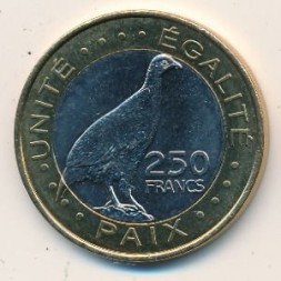 Джибути 250 франков 2012 год - Турач