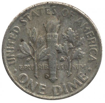 США 1 дайм (10 центов) 1955 год - Рузвельт (D)