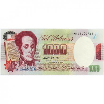 Венесуэла 1000 боливаров 1998 год (февраль) - UNC