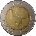 Финляндия 10 марок 2001 год - Глухарь
