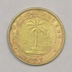Либерия 1/2 цента 1937 год