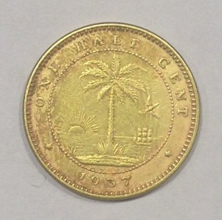 Либерия 1/2 цента 1937 год