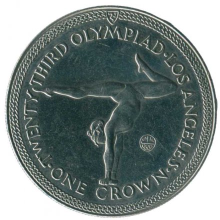 Остров Мэн 1 крона 1984 год - XXIII летние Олимпийские Игры, Лос-Анджелес 1984 - гимнастика