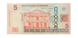 Суринам 5 долларов 2010 год - UNC