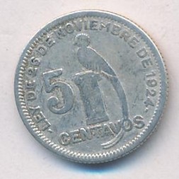 Монета Гватемала 5 сентаво 1934 год