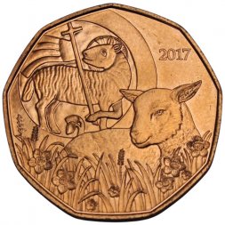 Австрия 5 евро 2017 год - Пасхальный агнец