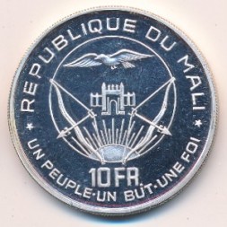 Монета Мали 10 франков 1960 год