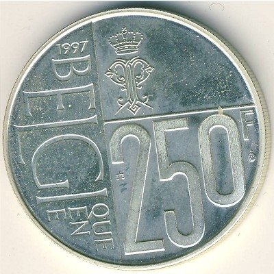 Бельгия 250 франков 1997 год