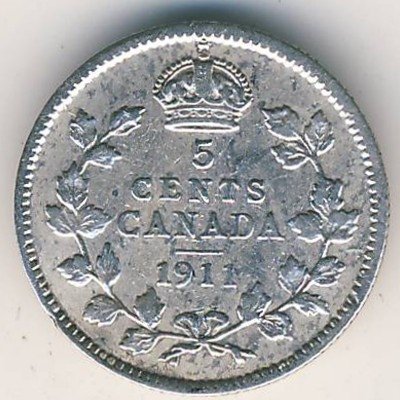 Канада 5 центов 1911 год