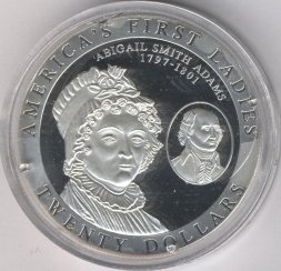 Либерия 20 долларов 2003 год - Эбигейл Смит Адамс
