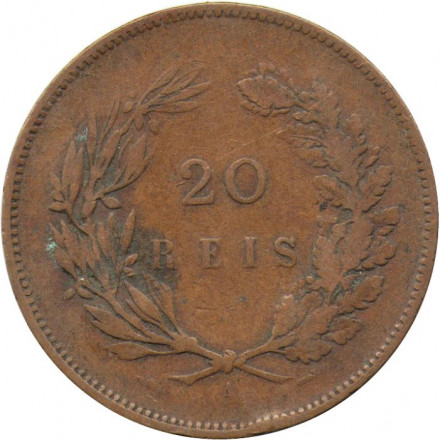 Португалия 20 рейсов 1891 год - Карлуш (Карл) I Мученик (А)