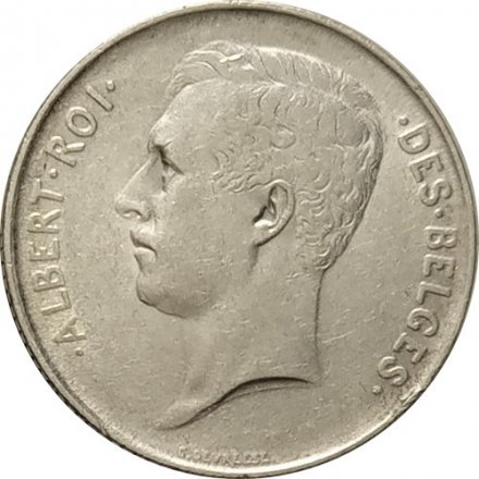 Бельгия 1 франк 1913 год (ALBERT ROI DES BELGES)