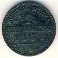 Пруссия 1 пфеннинг 1859 год