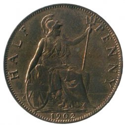 Великобритания 1/2 пенни 1902 год