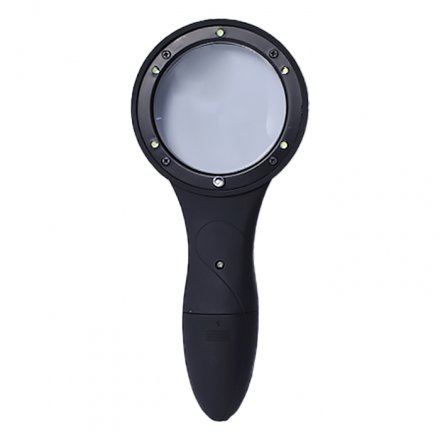 Лупа оптическая ручная 4x-63мм Magnifier TH-600559, с подсветкой 6 LED