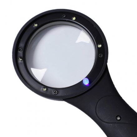 Лупа оптическая ручная 4x-63мм Magnifier TH-600559, с подсветкой 6 LED