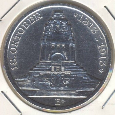Саксония 3 марки 1913 год