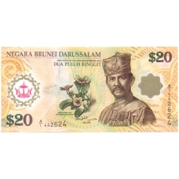 Бруней 20 ринггит (долларов) 2007 год - 40 лет взаимозаменяемость валют между Сингапуром и Брунеем UNC