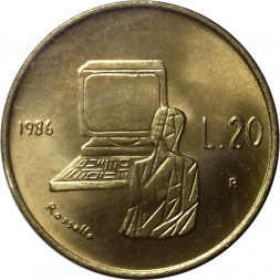 Сан-Марино 20 лир 1986 год - Эволюция технологий. Персональный компьютер