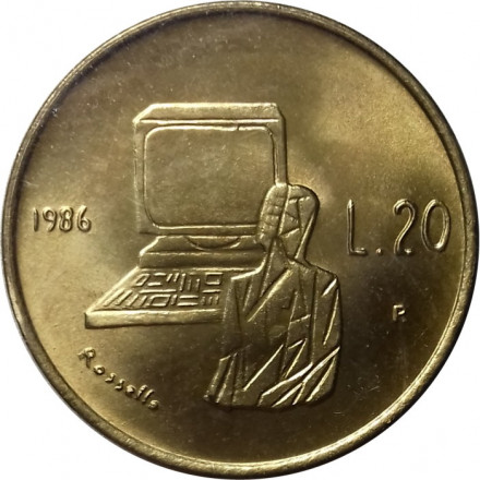 Сан-Марино 20 лир 1986 год - Эволюция технологий. Персональный компьютер