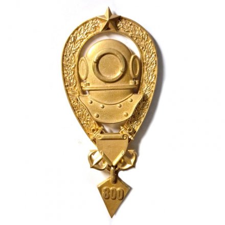 Знак &quot;Водолазный специалист&quot; цифра 800 (золочение)