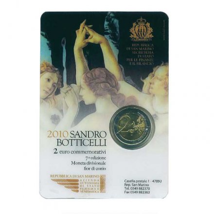 Сан-Марино 2 евро 2010 год - Сандро Боттичелли