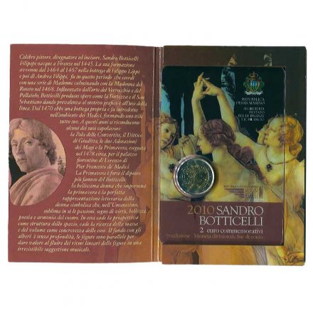 Сан-Марино 2 евро 2010 год - Сандро Боттичелли