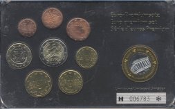Евро серия Греции 2003-2008 года (8 монет + 1 жетон)