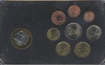 Евро серия Греции 2003-2008 года (8 монет + 1 жетон)