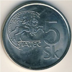 Словакия 5 крон 2007 год - Реверс кельтской тетрадрахмы