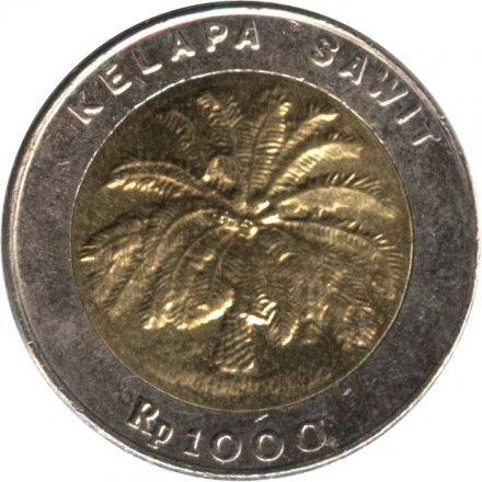 Индонезия 1000 рупий 1996 год - Пальма