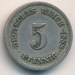 Германия 5 пфеннигов 1888 год