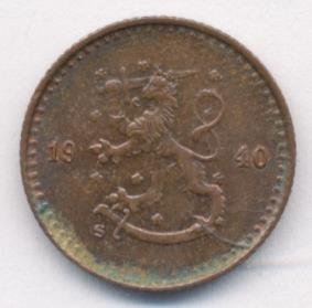 Финляндия 25 пенни 1940 год (медь)
