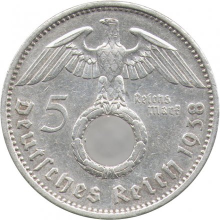 Третий Рейх 5 рейхсмарок 1938 год (A)