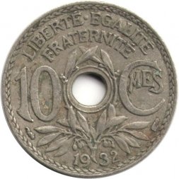 Франция 10 сантимов 1932 год