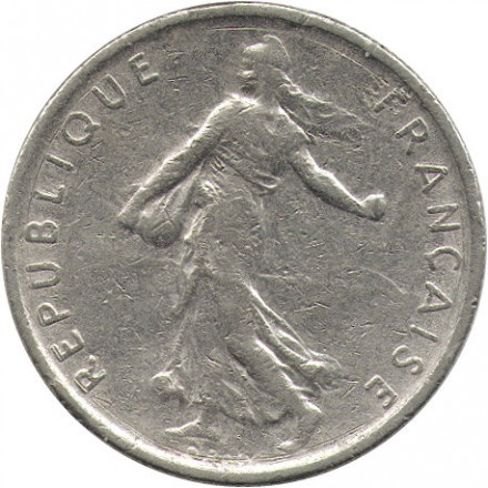 Франция 1/2 франка 1966 год