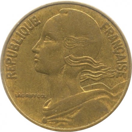 Франция 20 сантимов 1977 год - Марианна