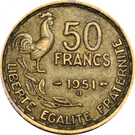 Франция 50 франков 1951 год - B