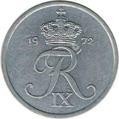 Дания 1 эре 1972 год