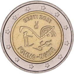 Эстония 2 евро 2021 год - Финно-угорские народы